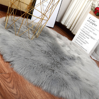 sangjie.ph 30 * 30CM Soft Small Artificial Sheepskin Rug Chair Cover Bedroom Rug Artificial Wool Warm Furry Carpet Textile Seat Fur Carpet