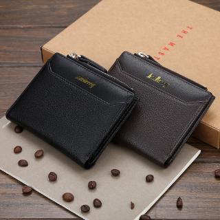 Baellerry Men Short Wallet Multi-Card Slot Thin Zipper Buckle Coin Purse Wallet DR023