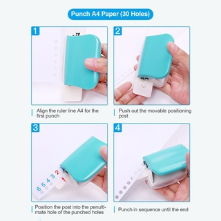 【phi local stock】 6 Hole Paper Puncher Handheld Metal Hole Punch for A4 A5 B5 Notebook Scrapbook (4)