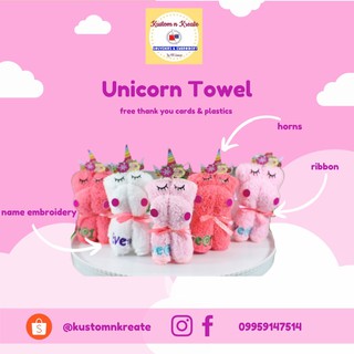 Unicorn Towel Souvenirs Giveaways Personalized Birthday Baptism