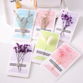Dried Flowers Greeting Card DIY Christmas New Year Blessing Card Invitation Card (1)