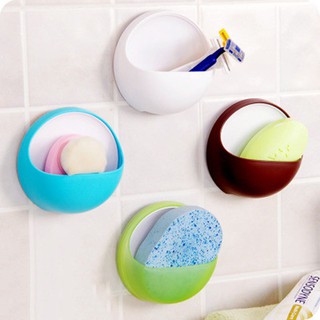 Plastic Suction Cup Soap Toothbrush Box/Dish Holder Or Bathroom Shower Accessory