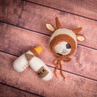 FL Baby Crochet Milk Bottle Calf Hat Cute Animal Bonnet Beanie Cap Knit Stuffed Toy iowc (6)