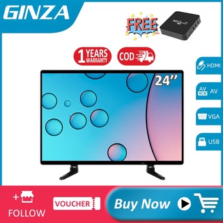 ♠（Free TV Box）24 inch TV Sale Flatscreen Not Smart TV Ultra-slim Cheap TV(Screen size 22 inches)