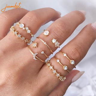 Star and Crescent Ring 9 Piece Set Retro Brick Alloy Joint Ring