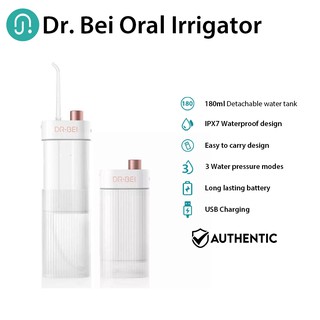 Dr. Bei Oral Irrigator Dental Electric Water Flosser Portable Teeth Cleaner USB Rechargeable and Water Resistant