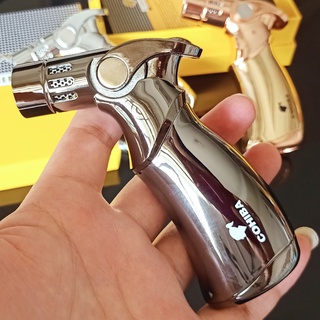 COHIBAHigh-Grade Metal Cigar Lighter Windproof Direct Punching Spray Gun Inflatable Point Argy Wormw
