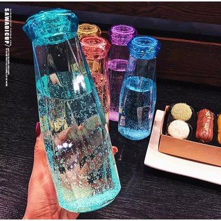 Portable Diamond Crystal Glass Bottle Water Bottle Tumbler Outdoor Travel 560ml (8)