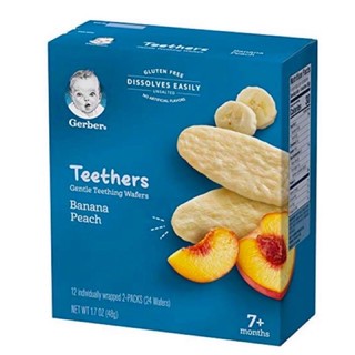 Gerber Teether Wafer 7+ months Banana Peach (1)