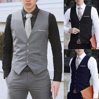 Dress Vests for Men 4 Buttons V-Neck Mens Suit Vest Sleeveless Waistcoat Slim Fits Male Waistcoat Working Wedding Suits Vest