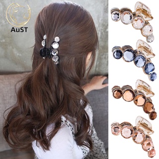 austfs_Women Rhinestone Hairpin Women Hair Clip Shiny Barrette Headwear Accessories