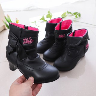 kids black shoes girl's school shoes boots for kids girls