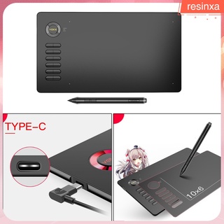 Graphics Drawing Tablet, 10x6 Inch Digital Graphics Tablet with Battery-Free Pen and 12 Shortcut Keys, Pen Tablet for MAC/Windows/Android