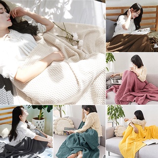 ☊Knitted Wool Sofa Blanket with Tassel Solid Throw Blanket for Beds Sofa Cover Decorative Carpets Wi