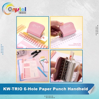 KW-TRIO 6-Hole Paper Punch Handheld Metal Hole Puncher 5 Sheet Capacity 6mm for A4 A5 B5 Notebook Sc (4)