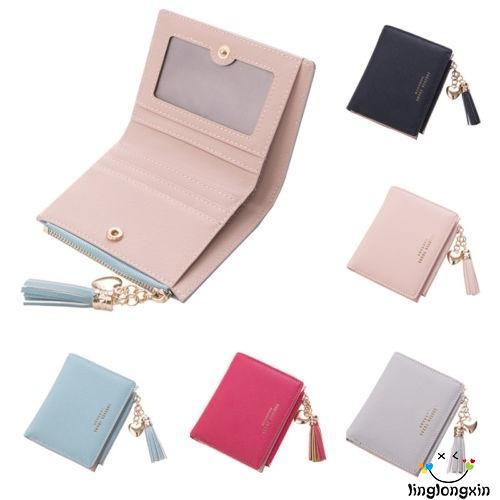 ANH-New Women Short Wallet Leather Small Clutch Purse Card