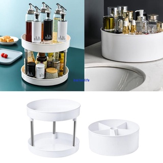BTF Turntable Cabinet Organizer 1/2 Tier 360 Degree Rotating Spice Rack for Kitchen Countertop Bathroom Vanity Display