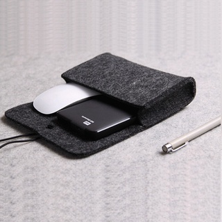 Power Bank Storage Bag Mini Felt Pouch Data Cable Mouse Travel Organizer Electronic Gadget Bag
