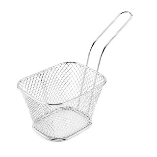 Square Mesh Frying Basket Stainless Steel French Fry Chips Net Strainer Kitchen Cooking Oil Filter