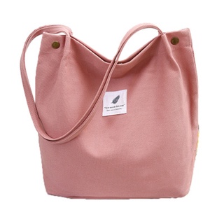 New Korean Canvas Bag Women's Single Shoulder Simple Versatile Color Stripe Flannel Bag Canvas Bag