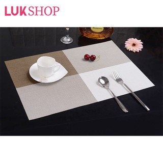 LUK Dining Table Placemat PVC Anti-Slip Woven Vinyl Placemat