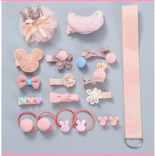 Pet Clothing & Accessories✤【momo】18in1 Baby girl hair clIps set princess crown with gift box Christm (4)