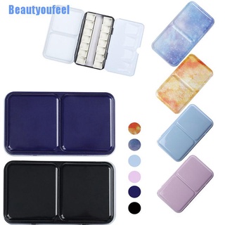 [Beautyoufeel] Half Pan Watercolor Tray Paint Tin Box Empty Palette Painting Storage Paint Tray