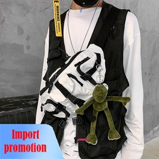 ↂ❅◐Personality street trend chest bag male ins super fire one-shoulder messenger casual all-match ca
