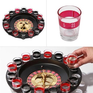 Shot Glass Roulette Complete Set drinking game, 16PCS, Red/Black (2)