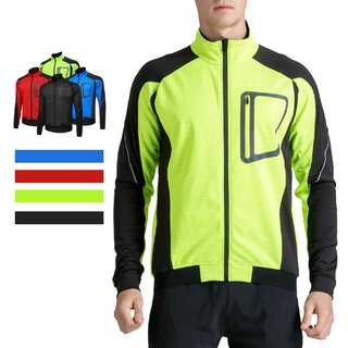 Water Resistant Reflective Cycling Jacket Winter Warm Thermal Cycling Bicycle Windproof Sport Coat