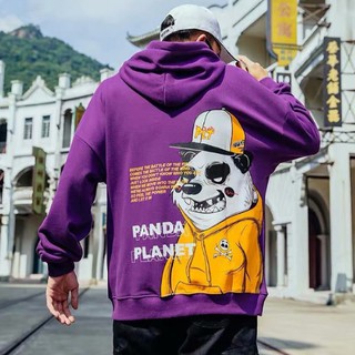 Sweater Panda Printed Unisex Hoodie For Men And Women （White Black） M-XXL