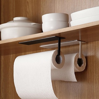 Kitchen Bathroom Self adhesive Cabinet Paper Roll Rack Towel Holder Tissue Hanger Storage