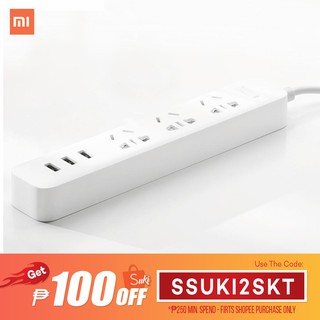XIAOMI Power Strip Patch Board with 3 USB Port 2A Fast Charge Socket Model: XMCXB01QM (White) (1)