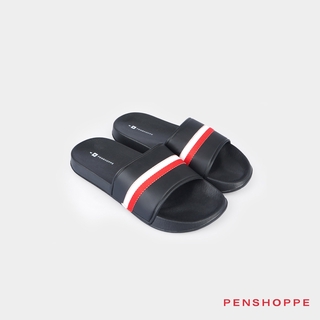 Penshoppe Men's One Band Sliders (Black/Gray)