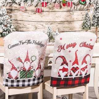 Minzhon1 Santa's chair back cover Christmas Cartoon Chair Back Cover Dining Chair Decoration For Banquet Venue Decoration