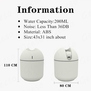 Mini Air Humidifier 200ML Aroma Essential Oils Diffuser for Home Car USB Portable Mist Maker (8)