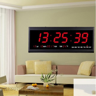18inch 14inch 9inch LED Digital Wall Clock Watch Calendar Date Days Temperature Meter US