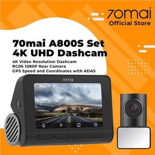 ♙70mai Dash Cam 4K A800S Dual Sight 70mai A800S GPS ADAS Front and Rear Car DVR 2160P 4K 24H Parking