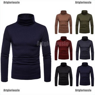 【COD•uslo】Men Long Sleeve Thermal Cotton High Collar Skivvy Turtle Neck Sweate (9)