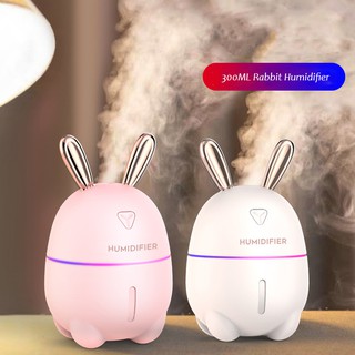 300ML Cute Rabbit Humidifier USB Air Purifier Room Aromatherapy Diffuser For Car Home Office (1)