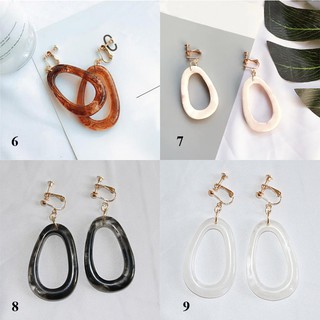 Acrylic Stud Earring Circle Ear Clip Women Earrings Jewelry (5)