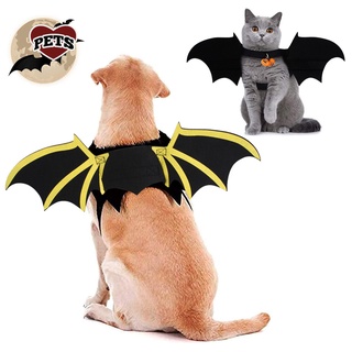 [RAZE]Pet Halloween Chest and Back Dog Clothing Cat Bat Wings Creative Funny Wear Bell COD