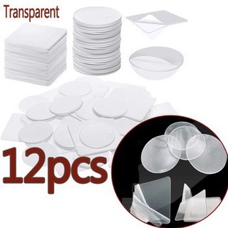 12Pcs/set Double-Sided Transparent Adhesive Tape, Adhesive Paste Sticker, Auxiliary Paste Strong Seamless Tile Hook Waterproof Magic Sticker Tile Tape