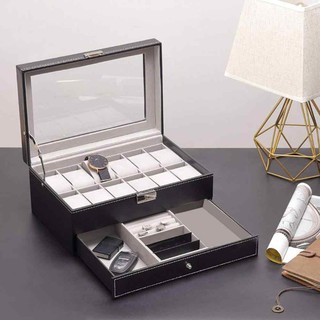 Watch Storage Case Jewelry Display Box Double Layers 12 Slots PU Leather Watch Storage Case Jewelry (9)