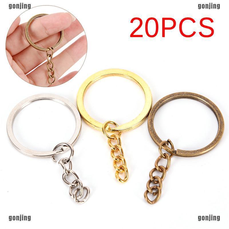 20PCS DIY Key Rings Key Chain Split Ring Short Chain Key Holder Key Rings 30mm
