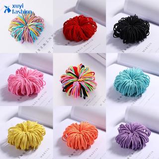 100pcs/lot Girls Candy Color Nylon 3CM Rubber Band Kids Elastic Hair Band Ponytail Hair Accessories