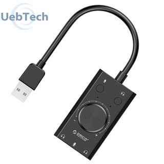MIAON ORICO SC2 External USB Sound Card Volume Adjustable Audio Card Adapter PC UK