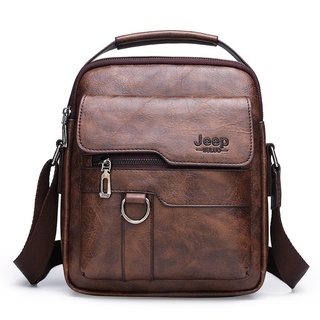 Men'S Handbag Computer Bag Briefcase Business Shoulder Pack Retro Messenger Bag Large