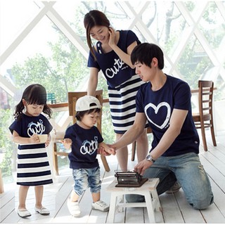 Family Matching Stripe Set Family Wear Women And Girl