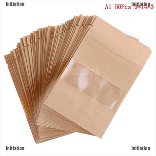 Clearance sale 50Pcs clear stand up zip bags resealable heat seal food storage packing pouch (3)